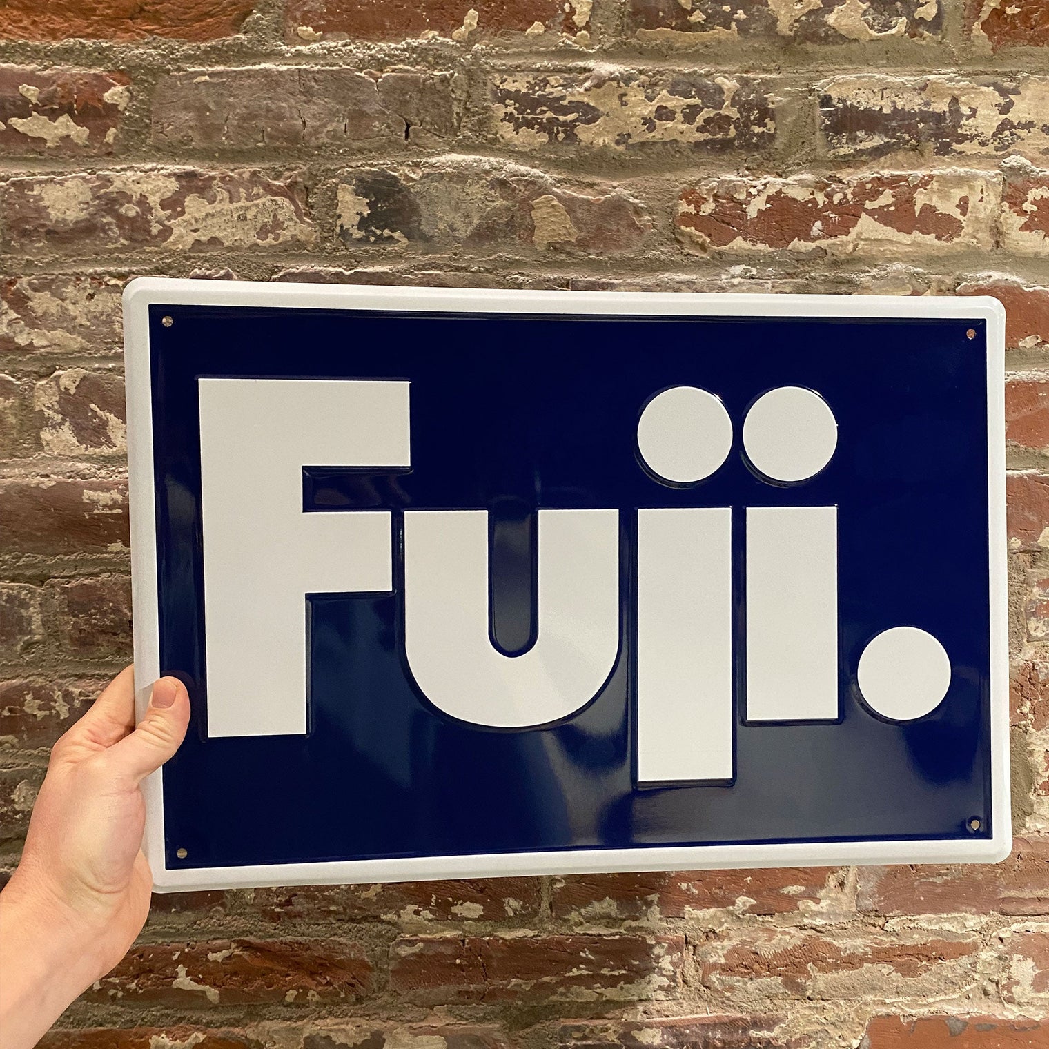Fuji Embossed Aluminum Sign