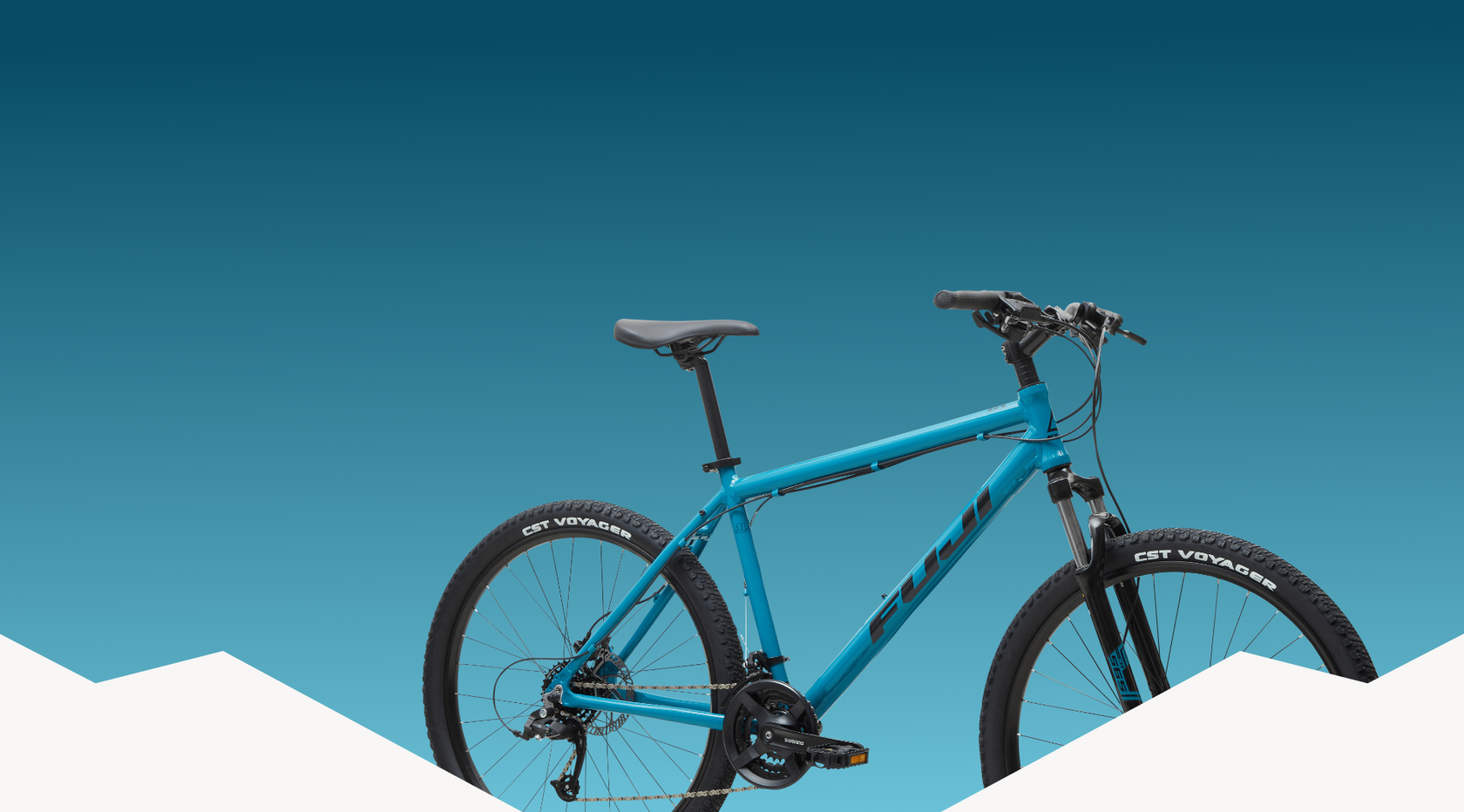 Blue and top green mountain bike